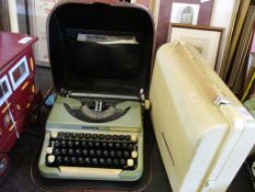 PLASTIC CASED FRISTER & ROSSMAN SEWING MACHINE AND AN IMPERIAL TYPEWRITER