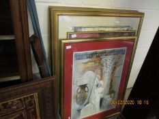 GROUP CONTAINING MIXED FRAMED CLASSICAL PRINTS ETC