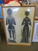 BEECHWOOD FRAMED PICTURE OF A KNIGHT AND A QUEEN