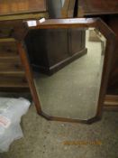 OAK RECTANGULAR WALL MIRROR WITH CANTED CORNERS