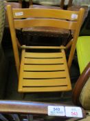 FOLDING SLATTED SEAT DINING CHAIR