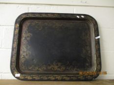 LARGE RECTANGULAR PAPER MACHE PAINTED TRAY