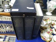 THREE VOLUMES OF THE COMPACT EDITION OF THE OXFORD ENGLISH DICTIONARY