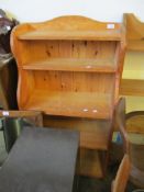 STAINED PINE FIVE FIXED SHELF BOOKCASE
