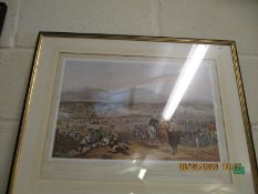 FRAMED COLOURED PLATE OF THE BATTLE OF CHILLIANWALAH