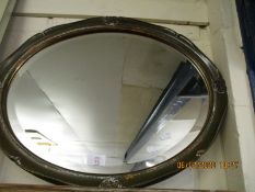 OVAL PAINTED WALL MIRROR WITH BEVELLED GLASS