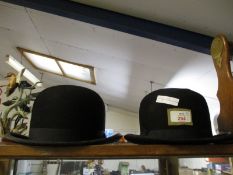 TWO GOOD QUALITY BOWLER HATS