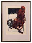 AR H John Jackson, ARE (born 1938 "Cockerel" linocut, signed, dated 88 and inscribed with title in