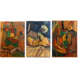 Yudice Belenkie (contemporary) Abstract Still Lifes group of three oils on board 60 x 43cm (3)