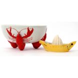 Carlton ware bowl, the legs modelled as lobsters, factory mark to base and design no 715641,