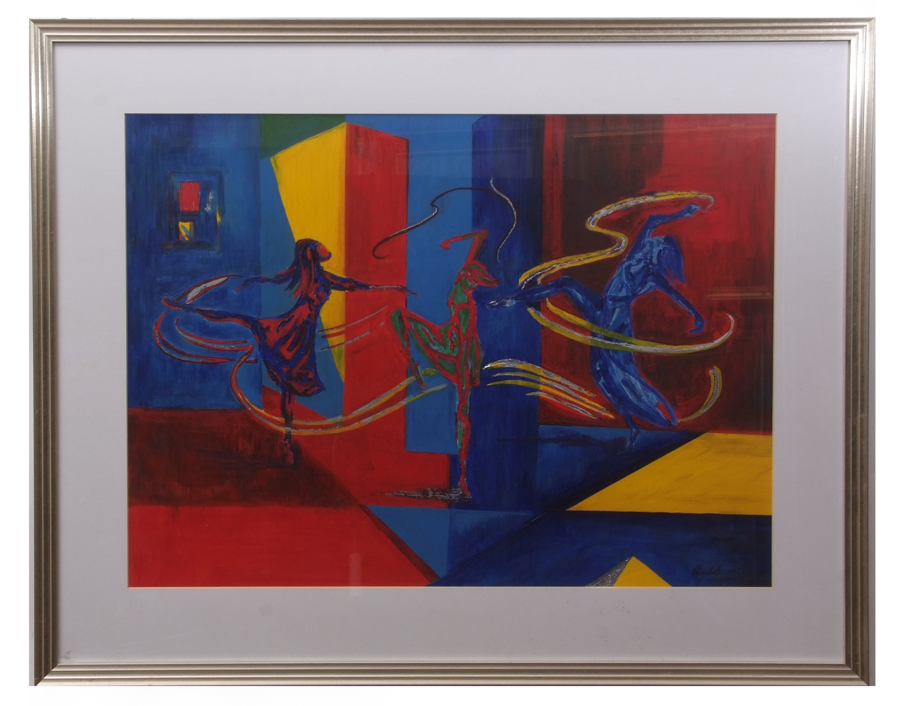 AR Elizabeth Tozer (20th century) "Dance rhythms II" mixed media, signed lower right 52 x 72cm - Image 2 of 2