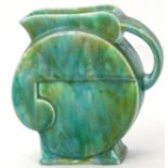 Beswick Art Deco jug shape 125 with a mottled blue and green design, 18cm high