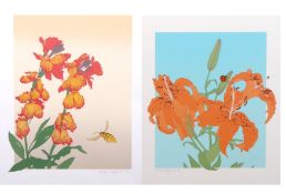 AR Philip Sheffield (20th century) Botanical studies pair of coloured lithographs, signed and