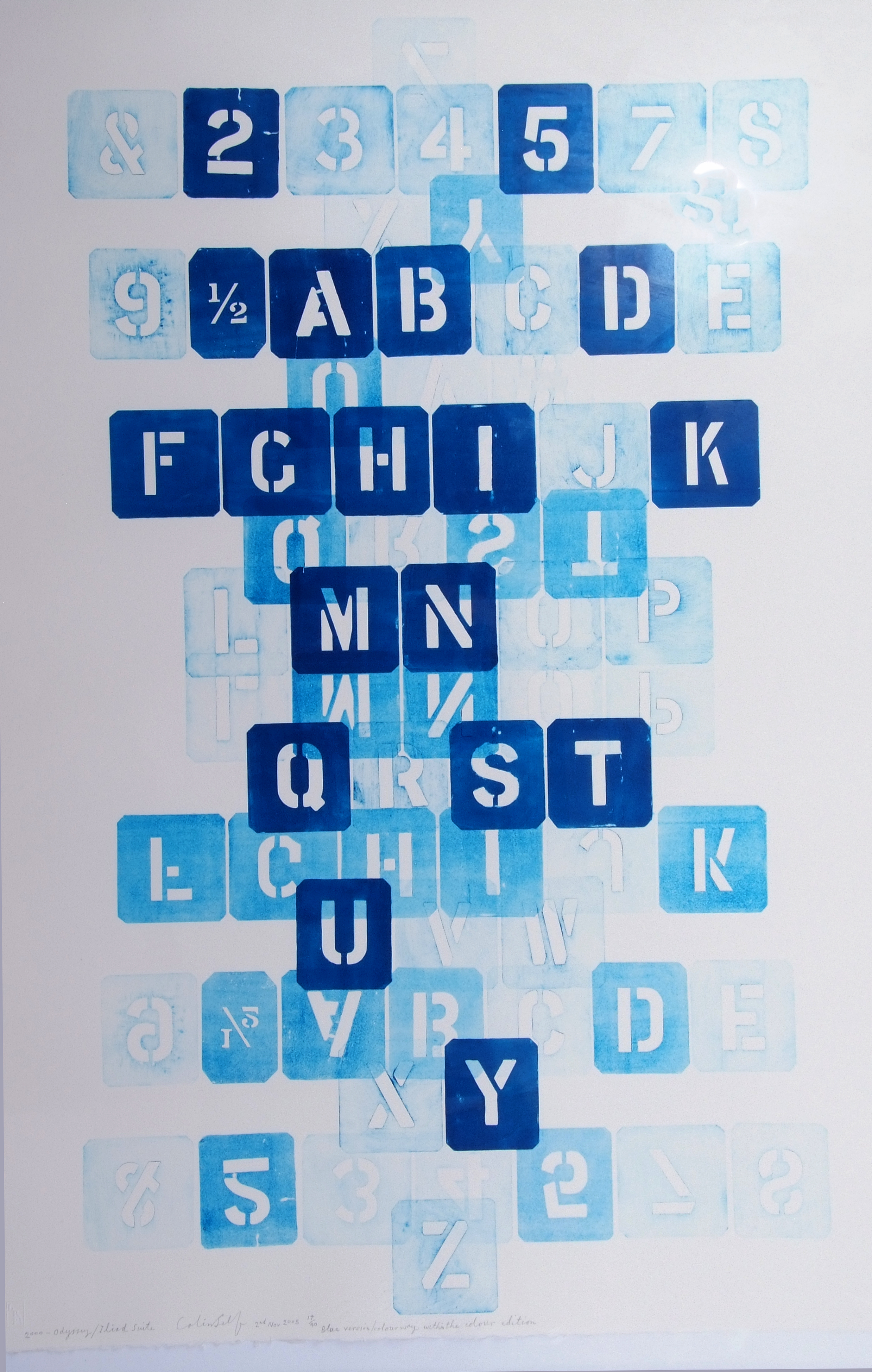 AR Colin Self (born 1941 "The Roots of Language" (blue) (from The Odyssey Series) mixed media, - Image 2 of 2