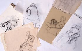 Yudice Belenkie (contemporary) Collection of assorted sketchbooks, drawings etc