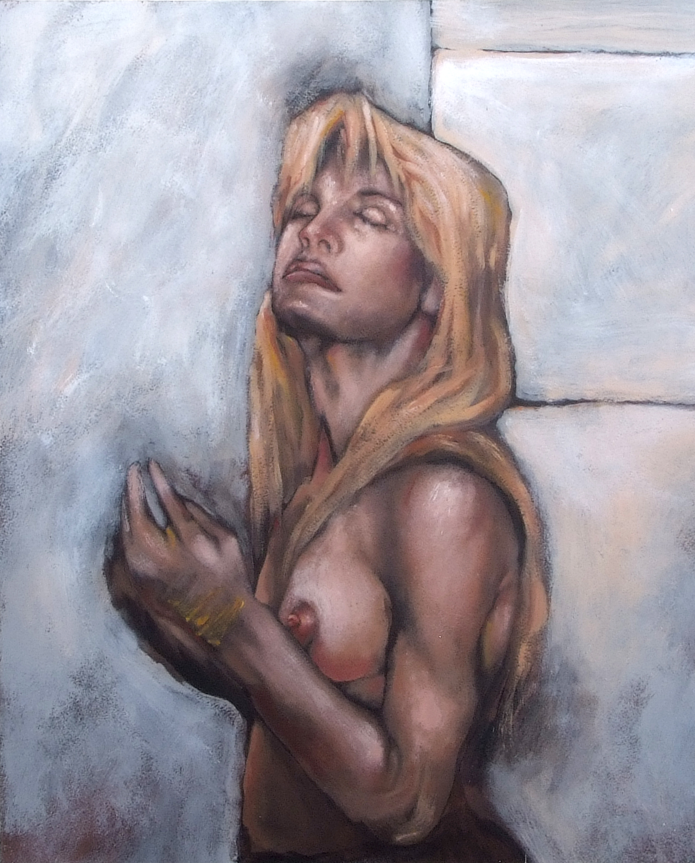 Yudice Belenkie (contemporary) Female nude mixed media 70 x 53cm