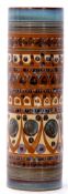 Denby Minaret cylindrical vase designed by David Yorroth and Audrey Cole Parker with artist's