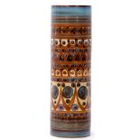 Denby Minaret cylindrical vase designed by David Yorroth and Audrey Cole Parker with artist's