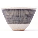 Large Studio Pottery bowl by The Torquil, incised to base, the bowl with a grey design, 24cm diam