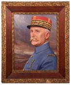 AR E Fuge (20th century) Portrait of Marshall Petain oil on board, signed lower left 49 x 38cm