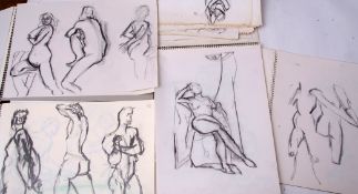 Yudice Belenkie (contemporary) Various subjects Group of four A3 and smaller artist's sketchbooks