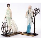 Two Albany porcelain models, one entitled "Ritz" and a further model of a lady on a metal base