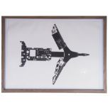 AR Colin Self (born 1941 "Nuclear Bomber" (variation) (from The Odyssey Series) black and white