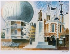 AR After Eric Ravilious (1903-1942 "Greenwich Observatory" coloured print, numbered 278/500 in