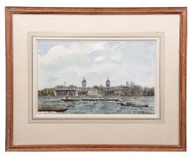 AR Karl Hagedorn, RBA, RSMA, NEAC, NS (1889-1969 "Greenwich" pen, ink and watercolour, signed and