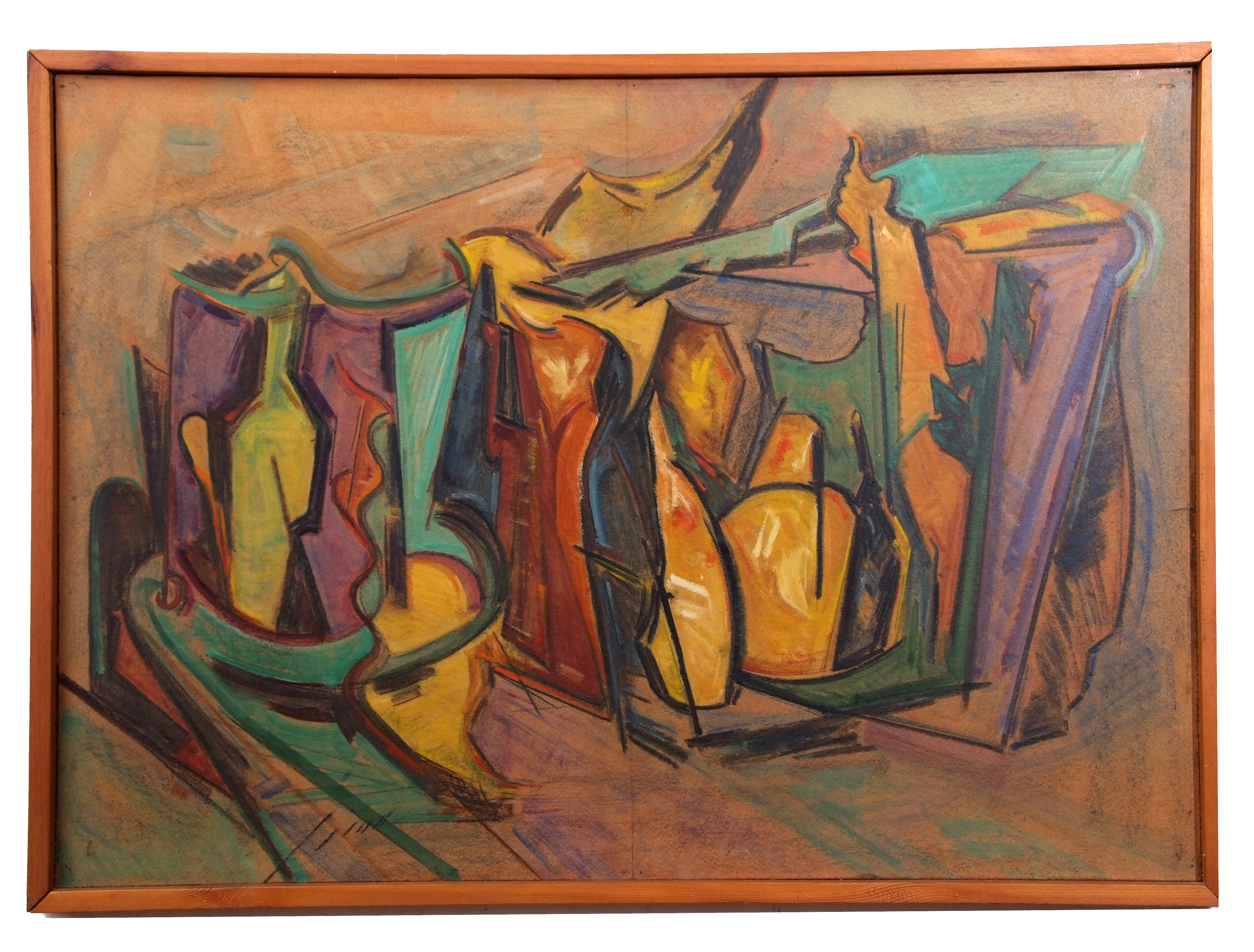 Yudice Belenkie (contemporary) Abstract Still Life oil on board 60 x 84cm