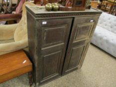 18TH CENTURY OAK CUPBOARD WITH TWO PANELLED CUPBOARD DOORS WITH VOID INTERIOR