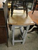 OAK FRAMED PAINTED BASE DROP LEAF GATE LEG TABLE