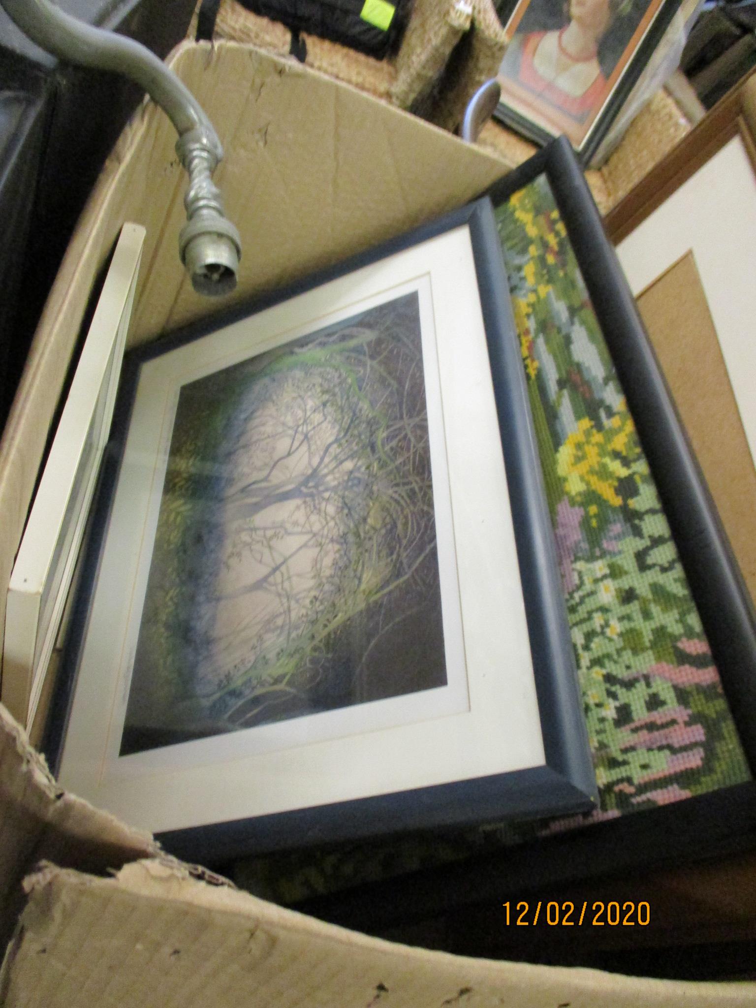 BOX CONTAINING MIXED PICTURES, PRINTS ETC