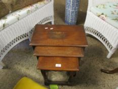 OAK NEST OF THREE TABLES