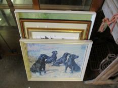 MIXED LOT OF PRINTS, PICTURES, SIGNED HENRY WILKINSON PRINT ETC