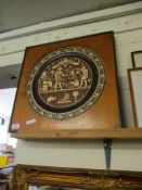 EGYPTIAN INFLUENCED INLAID CIRCULAR PLAQUE