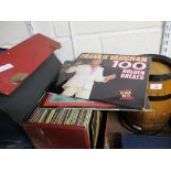 RED REXINE CASE OF ASSORTED VINYL RECORDS