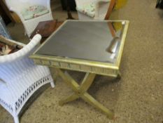 GOOD QUALITY SILVERED AND MIRROR TOP SIDE TABLE