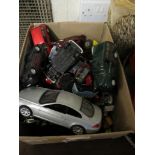 BOX CONTAINING PLAYWORN DIE-CAST TOY VEHICLES
