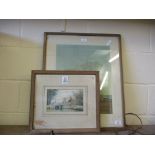 WATERCOLOUR OF A LOCH AND A FRAMED PRINT ENTITLED "SUNRISE IN IRELAND" (2)