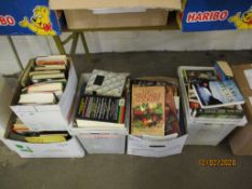 FIVE BOXES OF BOOKS