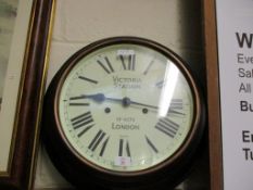 GOOD QUALITY MODERN VICTORIA STATION TIN FRAMED DIAL CLOCK