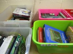 FOUR PLASTIC CRATES OF BOOKS