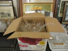 GLASS BOXED PUNCH BOWL ETC