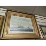 GILT FRAMED PRINT BY H C S MACQUEEN OF A SHIPPING SCENE