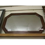 MAHOGANY RECTANGULAR ROPE TWIST EDGE WALL MIRROR WITH CANTED CORNERS