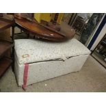 GOOD QUALITY FLORAL UPHOLSTERED OTTOMAN