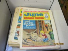 BOX OF JUNE AND SCHOOL FRIENDS COMICS