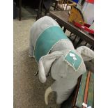 LARGE PLUSH FINISH RETAIL DISPLAY PIECE FORMED AS AN INDIAN ELEPHANT, HEIGHT APPROX 76CM, A