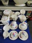 PART SET OF PARAGON TEA WARES TOGETHER WITH A SET OF COLCLOUGH FLORAL PART TEA WARES (2)